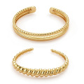 Opens adjustable simple twist stainless steel designers gold plated bangles jewelry women